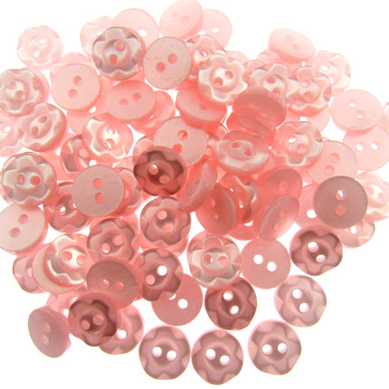 Round Dished Edge Buttons / Fruit Gum Buttons - Pack of 100 - 11 Colours - ThreadandTrimmings