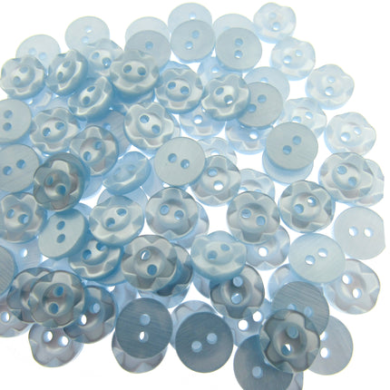 Round Dished Edge Buttons / Fruit Gum Buttons - Pack of 100 - 11 Colours - ThreadandTrimmings