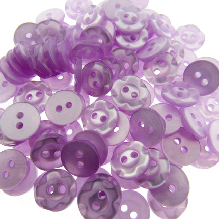 Round Dished Edge Buttons / Fruit Gum Buttons - Pack of 100 - 11 Colours - ThreadandTrimmings