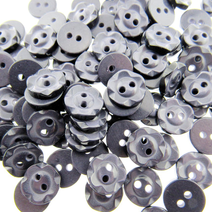 Round Dished Edge Buttons / Fruit Gum Buttons - Pack of 100 - 11 Colours - ThreadandTrimmings