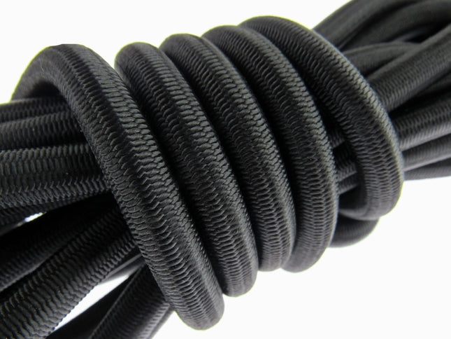 Bungee Elastic Shock Cord Black Round Strong Elastic 4mm 5mm 6mm 8mm 10mm - ThreadandTrimmings
