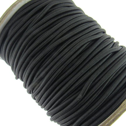 Bungee Elastic Shock Cord Black Round Strong Elastic 4mm 5mm 6mm 8mm 10mm - ThreadandTrimmings