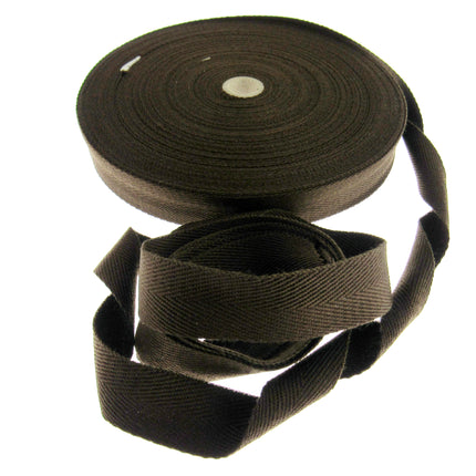 Soft Cotton Rich Webbing With Herringbone Weave -25mm Apron Tape For Bag Making - ThreadandTrimmings