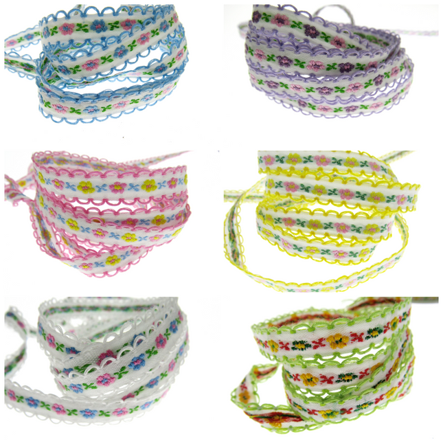 Daisy Ribbon Braid With Picot Edge - 12mm Wide - Pretty, Cute & Elegant