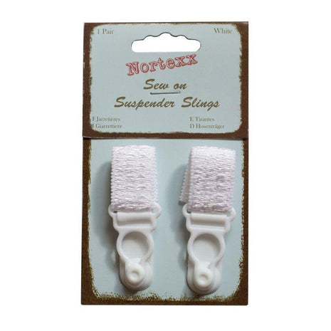 Sew On Suspender Slings in Black or White - Price for a Pair - 18mm - NSS - ThreadandTrimmings