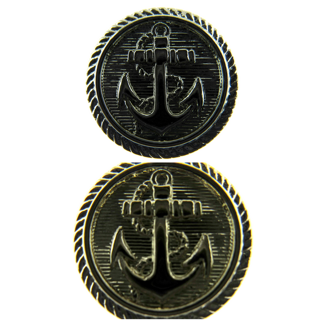 Round Anchor Buttons Flat Plastic Profile with Shank 3 Sizes Gold/Silver CX4 - ThreadandTrimmings