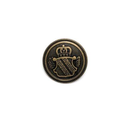 Round Bronze Metal Military Shield Blazer Buttons Choose From 4 sizes B1978 - ThreadandTrimmings
