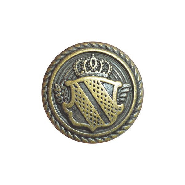Round Bronze Metal Military Shield Blazer Buttons Choose From 4 sizes B1978 - ThreadandTrimmings