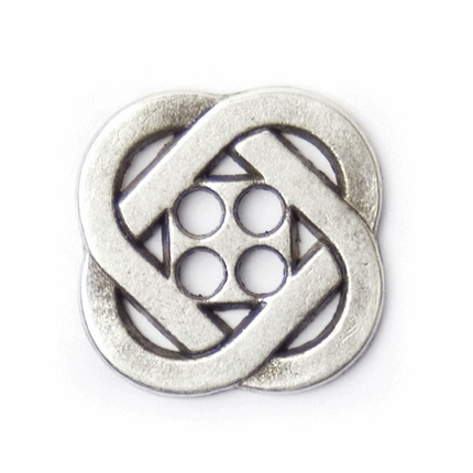 Square Celtic Knot Metal Buttons in Antique Bronze. Flat Metal Profile