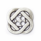 Square Celtic Knot Metal Buttons in Antique Bronze & Silver. Flat Metal Profile