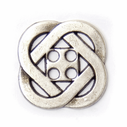 Square Celtic Knot Metal Buttons in Antique Bronze. Flat Metal Profile