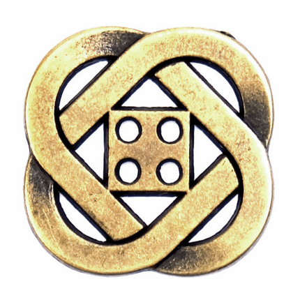 Square Celtic Knot Metal Buttons in Antique Bronze. Flat Metal Profile