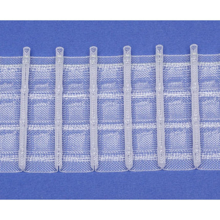 Clear Pinch Pleat Curtain Tape - 76mm (3") Wide -1 Pleats 1:2.5 Fullness Bocelli