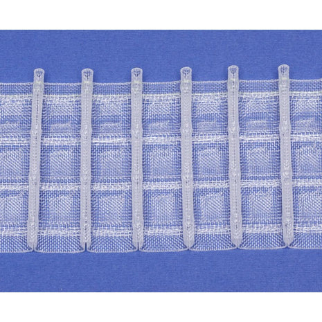 Clear Pinch Pleat Curtain Tape - 76mm (3") Wide -1 Pleats 1:2.5 Fullness Bocelli