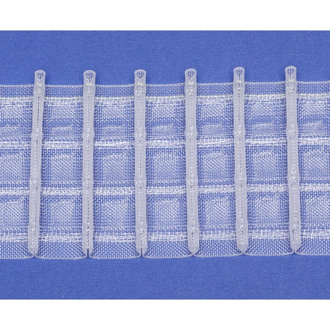 Clear Pinch Pleat Curtain Tape - 76mm (3") Wide -1 Pleats 1:2.5 Fullness Bocelli