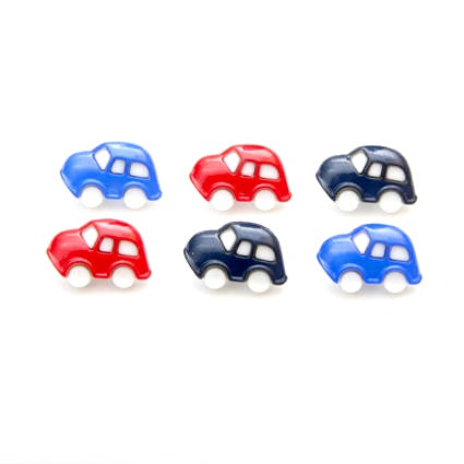 Car Toy Buttons with Shank  - 12mm Novelty Baby VW Beetle Bug Car Buttons CN24 - ThreadandTrimmings