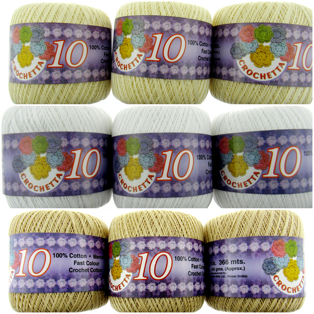 Crochet Cotton Balls by Crochetta -  3 x Reels - Mercerized 100% Cotton - 411m - ThreadandTrimmings