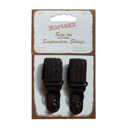 Sew On Suspender Slings in Black or White - Price for a Pair - 18mm - NSS - ThreadandTrimmings