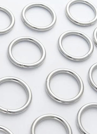 Premium Solid Welded O Rings Silver Nickel Fasteners 20mm 25mm - Loop Rings