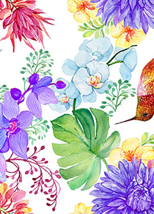 Pastel Cotton Fabric with Digitally Printed Tropical Paradise Theme 59" Wide - ThreadandTrimmings