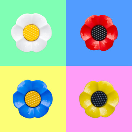 Round Flower Buttons Daisy Poppy Forget Me Not & Sunflower Buttons 18mm/21mm - ThreadandTrimmings