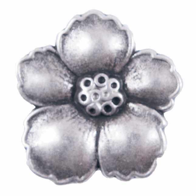 Metal Flower Buttons 6 pcs 3 Sizes Modern Twist Bronze/Silver Button With Petals - ThreadandTrimmings