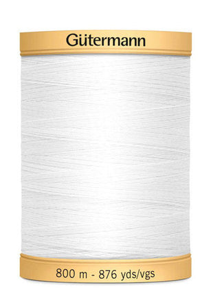 Cotton Thread by Gutermann 800m Reels in Black or White - ThreadandTrimmings