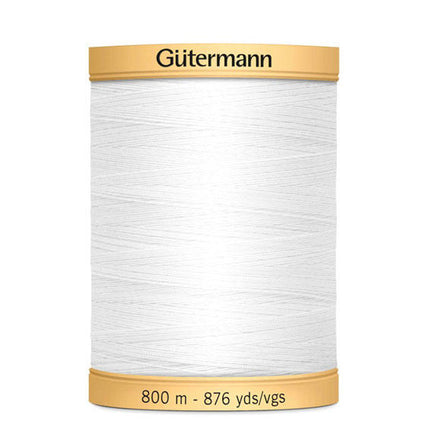 Cotton Thread by Gutermann 800m Reels in Black or White - ThreadandTrimmings