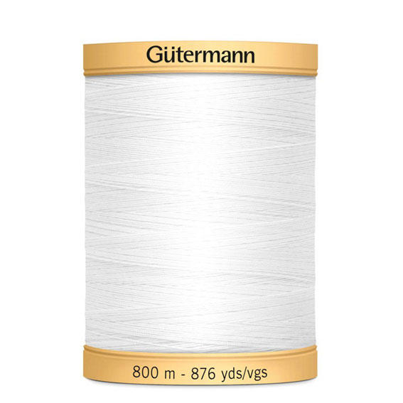 Cotton Thread by Gutermann 800m Reels in Black or White - ThreadandTrimmings