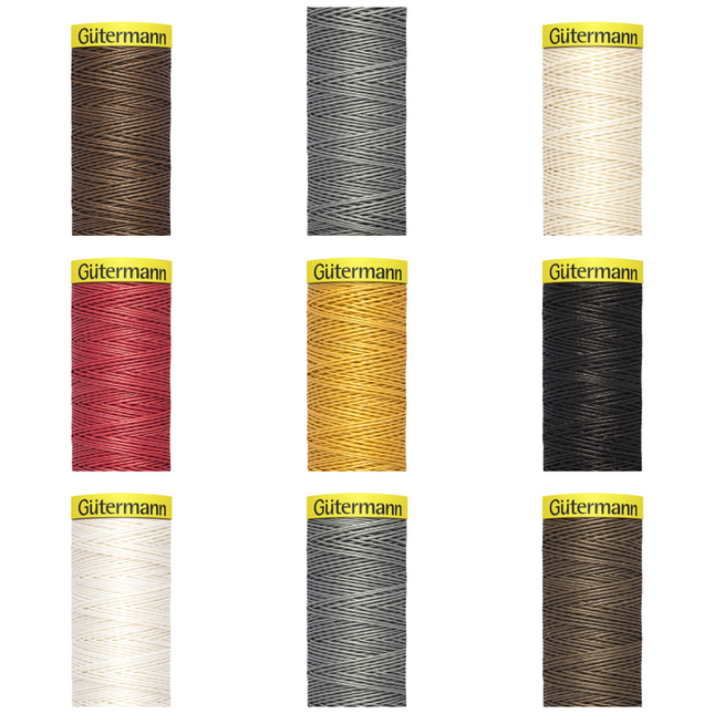 5 x 50m GUTERMANN STRONG LINEN THREAD - WHOLE BOX of FIVE REELS - ThreadandTrimmings
