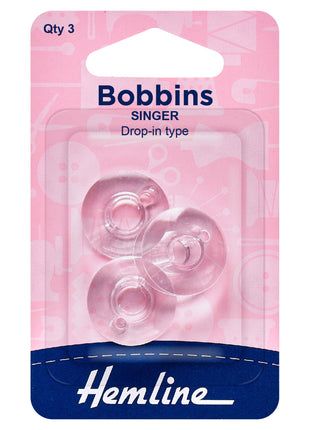 Singer Plastic Bobbins Class 66k - Drop In / Top Loading Type by Hemline 120.14