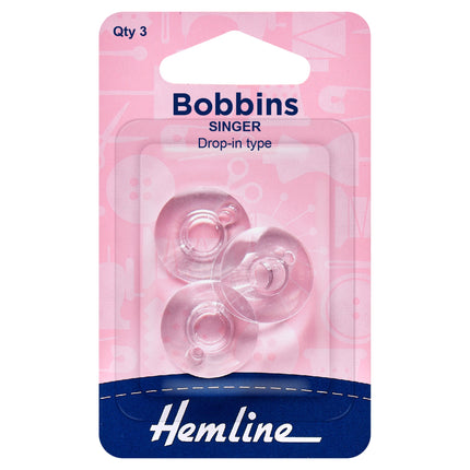 Singer Plastic Bobbins Class 66k - Drop In / Top Loading Type by Hemline 120.14
