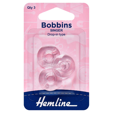 Singer Plastic Bobbins Class 66k - Drop In / Top Loading Type by Hemline 120.14