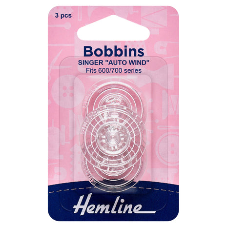 Singer Plastic Bobbins Auto Wind Type - Fits 600/700 Series - 120.15 - ThreadandTrimmings