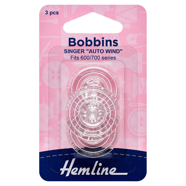 Singer Plastic Bobbins Auto Wind Type - Fits 600/700 Series - 120.15 - ThreadandTrimmings