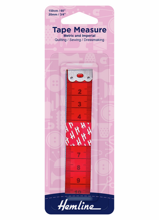 Hemline Tape Measure With Colours 150cm Metric/Imperial 734 - ThreadandTrimmings