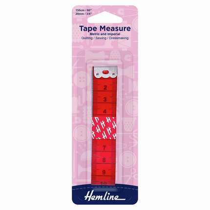 Hemline Tape Measure With Colours 150cm Metric/Imperial 734 - ThreadandTrimmings