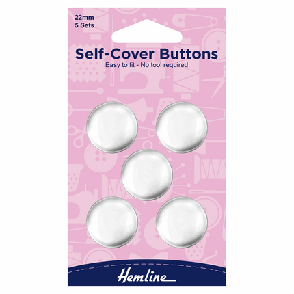 Self Cover Buttons by Hemline Brass Metal - Easy to Fit - 6 Sizes 11mm - 38mm - ThreadandTrimmings