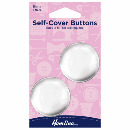 Self Cover Buttons by Hemline Brass Metal - Easy to Fit - 6 Sizes 11mm - 38mm - ThreadandTrimmings
