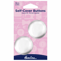 Round Metal Self Cover Buttons by Hemline - 11mm/ 15mm/ 19mm/ 22mm/ 29mm/ 38mm/