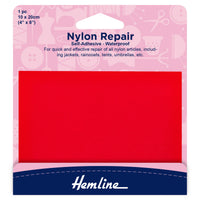 Patch Réparation Nylon Auto-Adhésif 10 X 20 Cm - Rouge - Idéal Tentes, Vêtements, Sacs