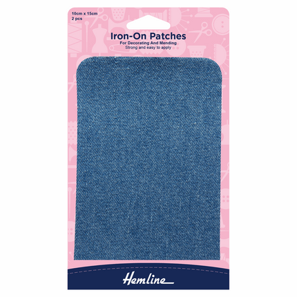 Trouser Mending Repair Patches - Iron On Cotton Twill - Hemline 10cm x 15cm H690 - ThreadandTrimmings