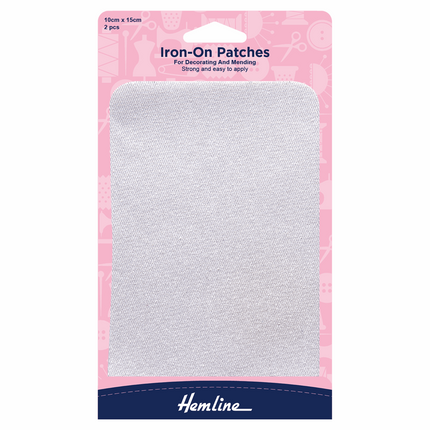 Trouser Mending Repair Patches - Iron On Cotton Twill - Hemline 10cm x 15cm H690 - ThreadandTrimmings