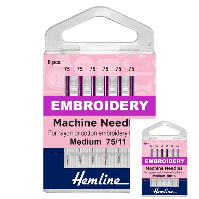 Embroidery Machine Needles by Hemline 90/14 or 75/11 - ThreadandTrimmings