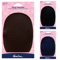 Sew On Vinyl Patches - 2 Pcs - Pre-punched Sewing Holes - 15cm x 10cm by Hemline