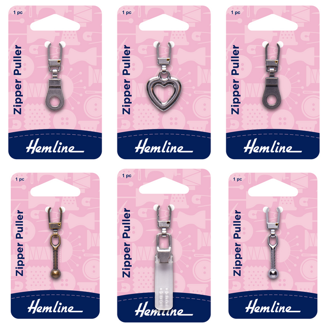 Zip Pullers - Replacement Zipper Pullers by Hemline - ThreadandTrimmings
