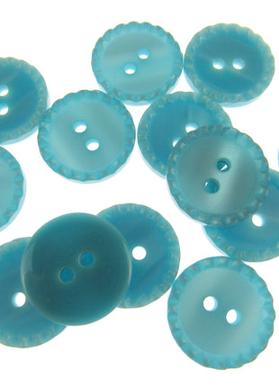 Round Two Tone Shimmer Bead Edge Buttons -- Choice of 9 Bright Colours 3 Sizes - ThreadandTrimmings