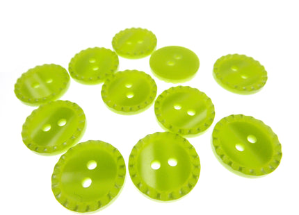 Round Two Tone Shimmer Bead Edge Buttons -- Choice of 9 Bright Colours 3 Sizes - ThreadandTrimmings