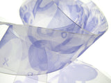 5m x 38mm Organza Ribbon with Purple and Lilac Love Hearts for Valentines Day