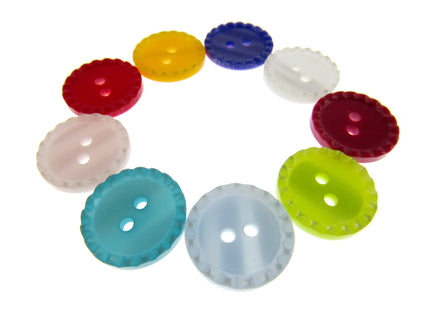Round Two Tone Shimmer Bead Edge Buttons -- Choice of 9 Bright Colours 3 Sizes - ThreadandTrimmings